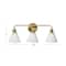 Hello Honey® Robert Stevenson Lighting Josie Metal 3-Light Vanity with Shades
